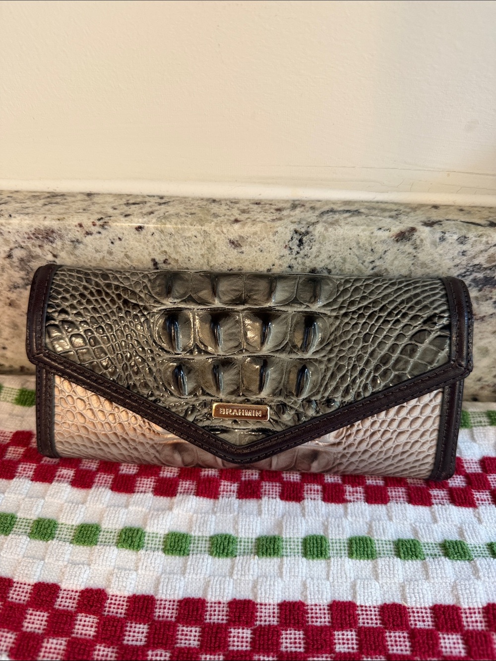 Brahmin Veronica -Silver Lining Windermere Wallet .